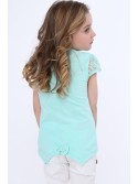 T-shirt with lace sleeves, mint NDZ8147 - Online store - Boutique